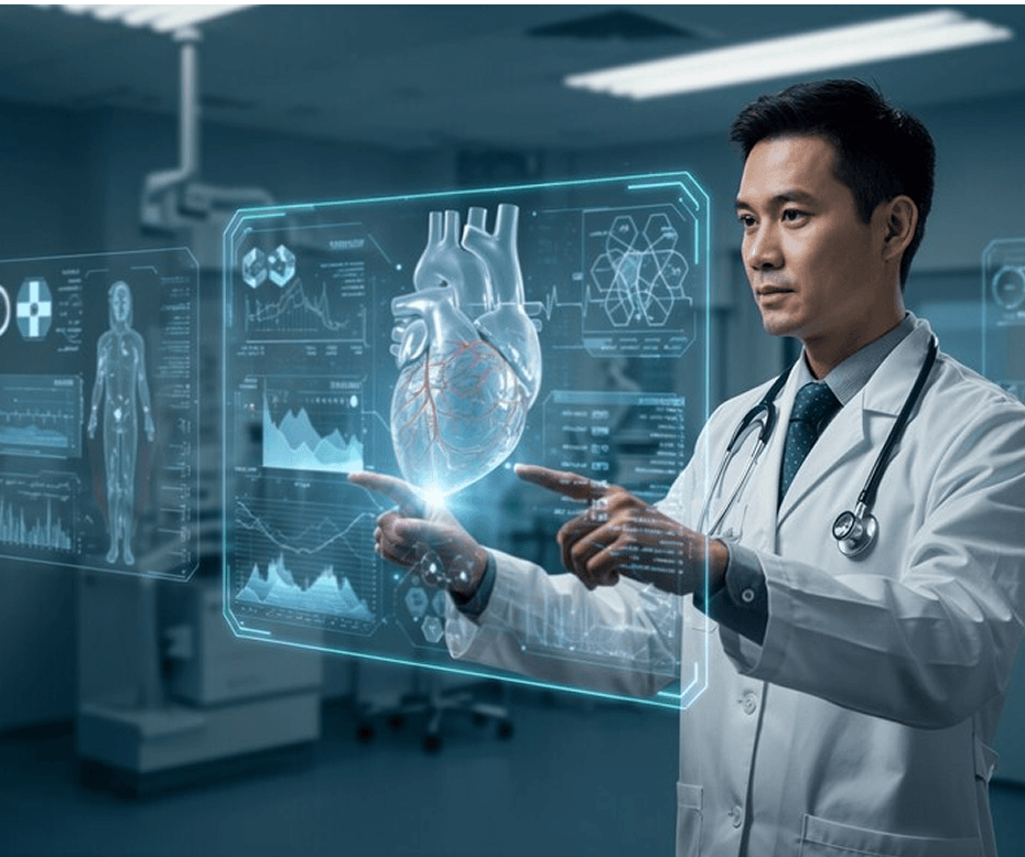 Smiling software consultant holding a tablet