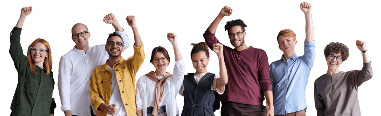 Group of people cheering